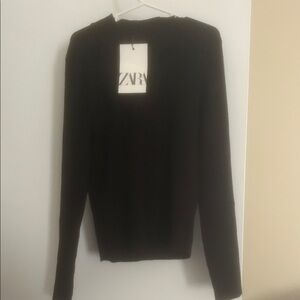 Zara Elegant Black Knit Sweater for girls